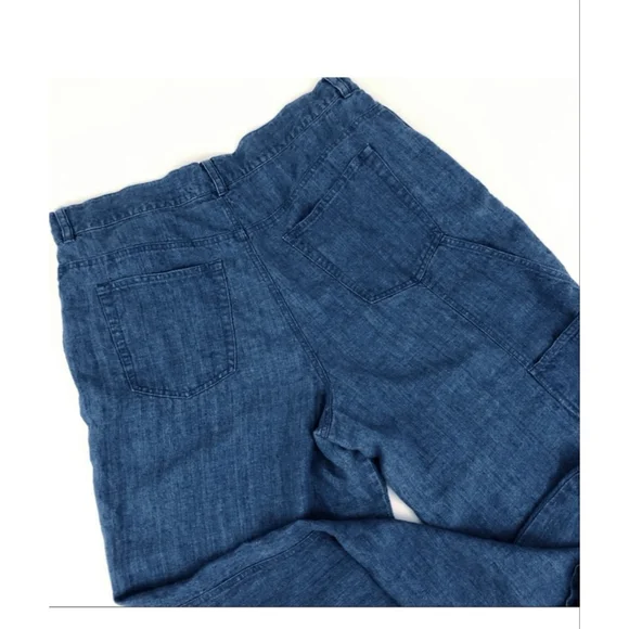 Jones Jeans 100% Linen 2-Pc Outfit Denim Vest Top 14W & Painter Pants 16 - Picture 4 of 9